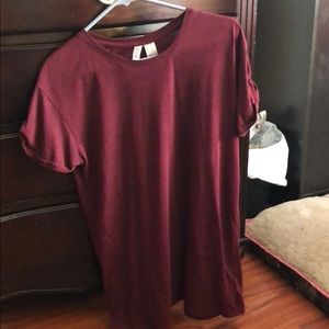 Burgundy t-shirt dress
